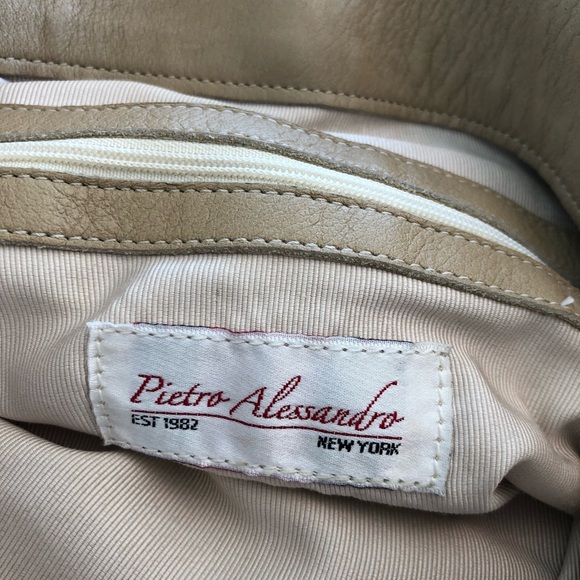 Pietro Alessandro Handbag. Light tan and white. Excellent like new condition! - Picture 15 of 16